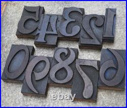 0-9 numbers 4.41 letterpress wooden printing blocks type printer print typo