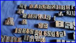 110 Vintage/Antique Wooden Printing Block Letters and Numerals