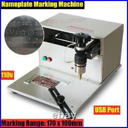 110V Table Electric Marking Machine Metal Label Printer Name Plate Tags Engraver