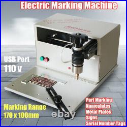 110V Table Electric Marking Machine Metal Label Printer Name Plate Tags Engraver