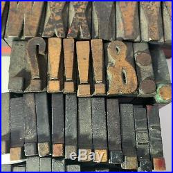 121 Vintage Wooden Letterpress Letters 2.5cm x 1cmW x 2.1cmD. Lot 2