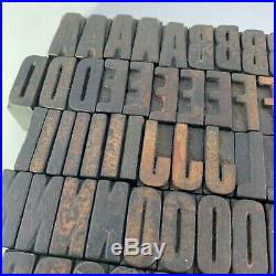121 Vintage Wooden Letterpress Letters 2.5cm x 1cmW x 2.1cmD. Lot 2