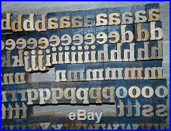 136 Wood Letterpress Printing Blocks Type Lower Case Alphabet
