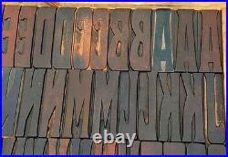 142pcs 6.22 letterpress wood printing blocks rare Art Nouveau wooden alphabet