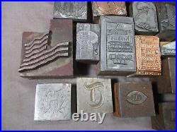 147 Antique Letterpress Printer Type Wood Metal Blocks Gas/Oil Advertising Lot