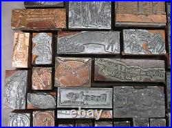 147 Antique Letterpress Printer Type Wood Metal Blocks Gas/Oil Advertising Lot