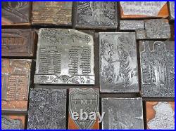 147 Antique Letterpress Printer Type Wood Metal Blocks Gas/Oil Advertising Lot