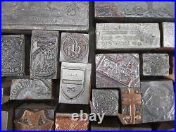 147 Antique Letterpress Printer Type Wood Metal Blocks Gas/Oil Advertising Lot