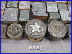 147 Antique Letterpress Printer Type Wood Metal Blocks Gas/Oil Advertising Lot