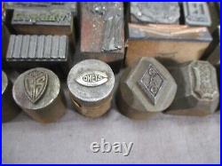 147 Antique Letterpress Printer Type Wood Metal Blocks Gas/Oil Advertising Lot