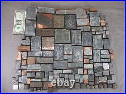 147 Antique Letterpress Printer Type Wood Metal Blocks Gas/Oil Advertising Lot