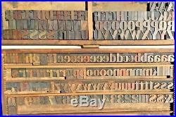 178 Wood Letterpress Print Type Blocks Letters Numbers Punctuation 1 11/16