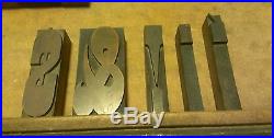 1800s Letter Press Type set alphabet, numbers, punctuation Wood Blocks withdrawer