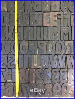 191 Pcs 3.54 Wood Letterpress Alphabet Type Print Blocks Upper & Lower Case