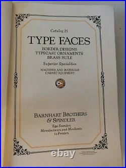 1925 Barnhart Brothers & Spindler Type Faces Catalog 1925 Printing Equipment