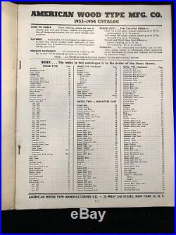 1953-54 Printers Supplies Catalog American Wood Type Equipment For Printing NY