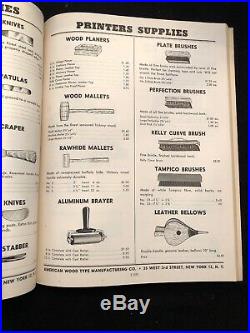 1953-54 Printers Supplies Catalog American Wood Type Equipment For Printing NY