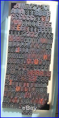 2 Colour Wooden letterpress type, 225 pieces, 16 line 2 and 5/8 ins high, 34 mm