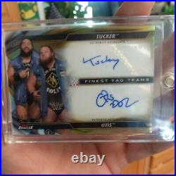 2020 WWE Topps Finest Tag Teams Tucker & Otis Auto # 4/25 Gold Refractor