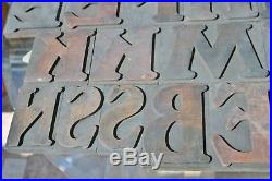 27 x Wooden Letterpress Type COOPER BLACK Bold Serif Poster Letters Printing 5