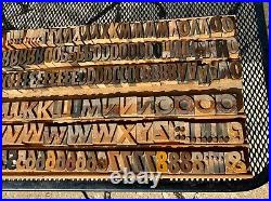 296 Antique Wood Letterpress Printing Press Type Block Letters Number Typeset