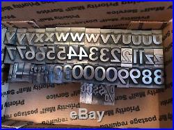 3/4 inch Metal Letterpress Type, upper and lower case, numbers and punctuation