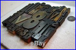 40 pcs. Vintage letterpress wood type A-Z, 0-9 and! , $, &. Beautiful old type