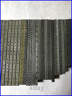 43 Piece Lot Of Assorted Borders Wood & Metal Type Letterpress Printing Vintage