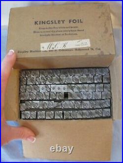 48 pt. Typo Script Kingsley Machine Monogram Type for Hot Foil Stamp M-60