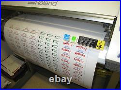 5 metres of custom printed vinyl stickers / labels Inside or outside use Trade