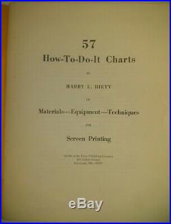 57 How To Do It Charts on Materials Equipment Techniques for Screen Printing