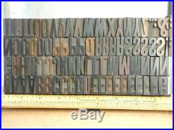 6 line Condensed Gothic Letterpress Wood Type /Comp. Caps 87pcs. FREE SHIPPING