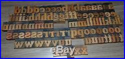 96 1 5/8 Wood Letterpress Printing Blocks Type Lower Case Alphabet