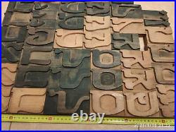 9cm 3.5 inch HEBREW print Letterpress block Wooden Type Letters vintage 51 pcs