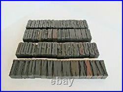 A TO Z ALPHABET / ANTIQUE WOODEN TYPE / FONT / PRINTING BLOCKS / 5 CM HIGH 67 pc