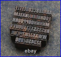 A-Z+ 0-9 alphabet 0.55 letterpress printing blocks type printer old vintage