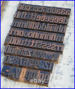 A-z + 0-9 alphabet 1.77 letterpress printing blocks type printer old vintage