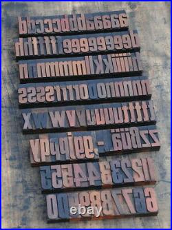 A-z+ 0-9 alphabet 2.13 letterpress wooden printing blocks type printer vintage