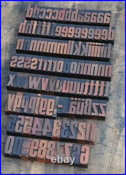 A-z+ 0-9 alphabet 2.13 letterpress wooden printing blocks type printer vintage