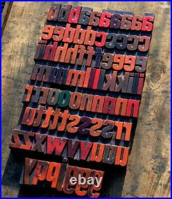 A-z alphabet 2.13 letterpress printing blocks type printer old vintage rare