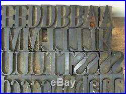 Antique 175pc 12pt 2 Wood Letterpress Print Type Alphabet Letter Number Lot