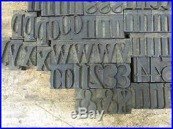 Antique 175pc 12pt 2 Wood Letterpress Print Type Alphabet Letter Number Lot