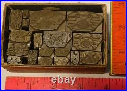 ANTIQUE LEAD PRINTERS BLOCKS LOT of ROTARY Telephone STAMPS Bell