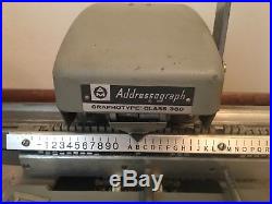 Addressograph Graphotype Class 350 Dog Tag Maker Stamper Debosser Machine