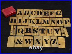 Adjustable Brass Letter Stencils Full Set 1-1/2 Antique Font