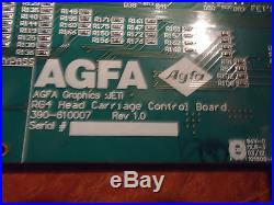 Agfa, Jeti, R64 Head Carriage Control Board Part#390-610007, Used
