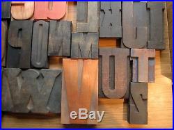 Alphabet, HUGE mixed wooden letterpress letter, wood printing block sort, type, font