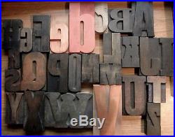 Alphabet, HUGE mixed wooden letterpress letter, wood printing block, type, font