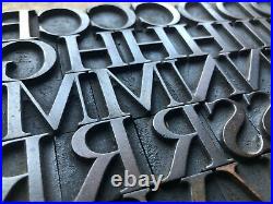 Antique 152 piece set of Letterpress Printing WOOD TYPE Century School Book font
