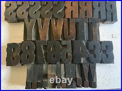 Antique 2 Letterpress Wood Type Printing Blocks Alphabet Uppercase Letters 65+